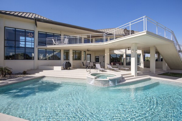 Relax in the pool and hot tub