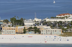 Aerial view of our beachfront property