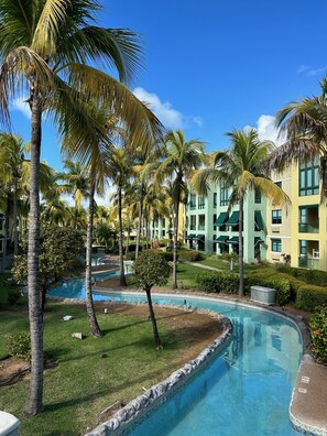 The lazy river during the day 