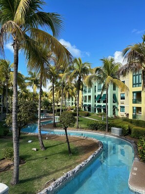 The lazy river during the day 