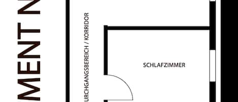 Grundrissplan Apartment Nr. 5 (2½  Zimmer Ferienwohnung im 2. OG)