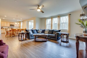 Living Room | 1st Floor | 2-Story Home | Free WiFi | Central A/C & Heat