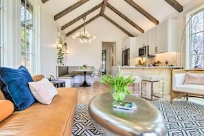 Cathedral Ceiling 12' with Wood Beam Accents