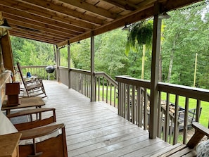 Covered front porch perfect for morning coffee