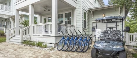 6 seater golf cart &amp; 6 Bikes!!