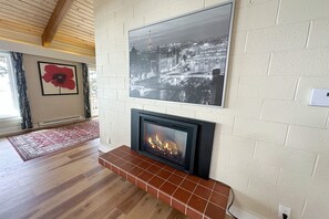 Cozy up to a warm fire on a stormy night.