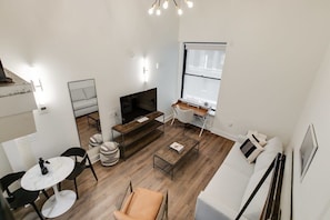 Well-lighted and cozy living area