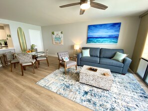 Living room and dining room