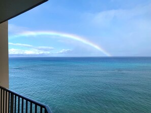 view of a common rainbow you'll see from one of our lanais 