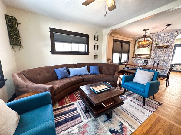 Entrance and upstairs living room