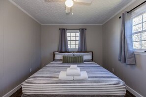 Bedroom with king bed.