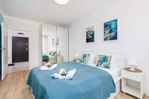 Cozy bedroom in the apartment. 