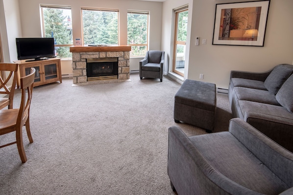 Kick back your feet and relax in the cozy living space.