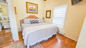 King Bedroom with balcony and roku tv