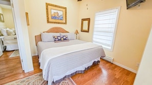 King Bedroom with balcony and roku tv