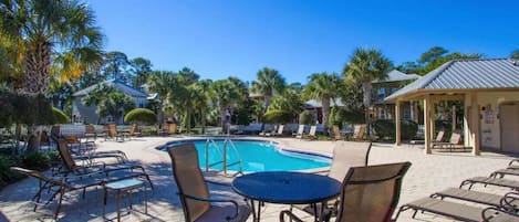 Lounge by the pool after a day at the beach!