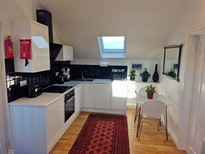 Modern and very clean kitchen with all the mod cons.