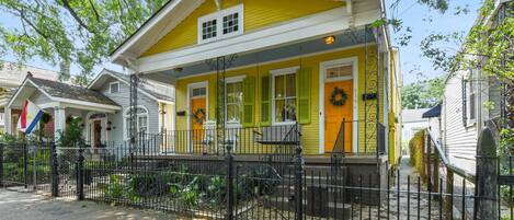 View of the house from the street; this listing is for the unit on the right