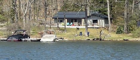View of the house from the water (before the house was painted)
