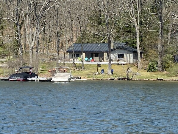 View of the house from the water (before the house was painted)