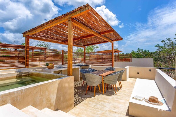 A divine space that is your private rooftop terrace lounge w/pool