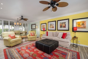 Living Room- TV + Patio Access