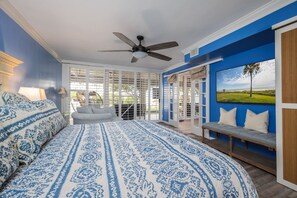 Primary Bedroom - King Bed, TV + Patio Access