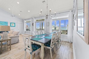 Dining table with ocean views