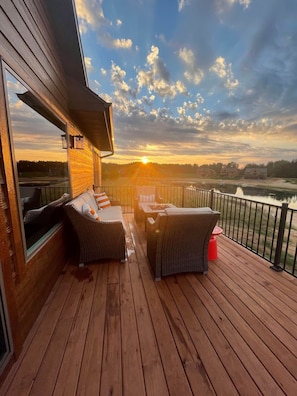 Sunset on Upper Deck at Gas Fire Pit Area