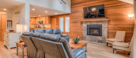 Living room with fireplace