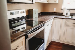 Glass top electric stove and oven