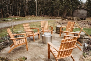 Fire pit in front yard