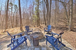 Fire Pit | Wood Provided | Adirondack Chairs