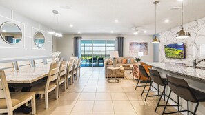 Spacious modern retreat with pool views, perfect for families!