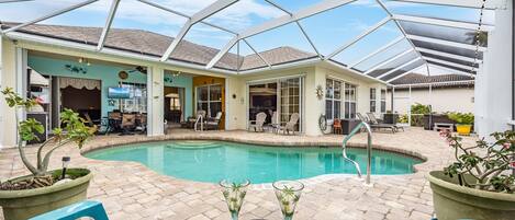 Private solar heated pool vacation rental