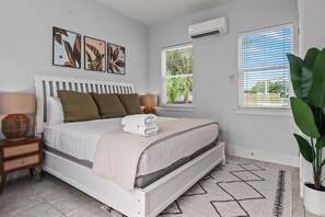 With a king sized bed