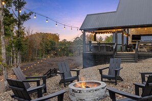 Fire pit with firewood provided