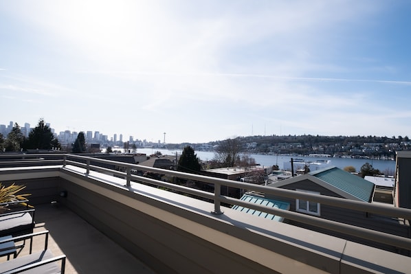 View of downtown Seattle and Lake Union.