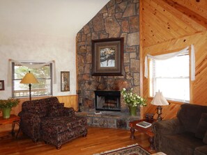 Indoors, Furniture, Living Room, Fireplace, Couch