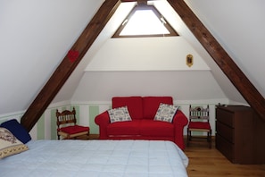 The double bedroom in the attic. The red one is a sofa bed for every emergency!