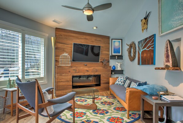 Living Area w/ Electric Fireplace