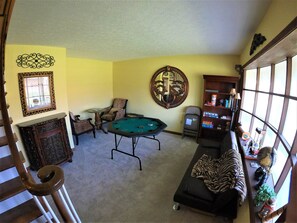 Game room included poker, chess and other board games.