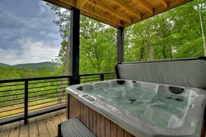 Soak your worries away overlooking the beautiful mountains