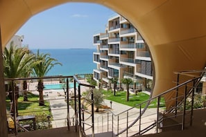 Entrance to garden, terrace and pool