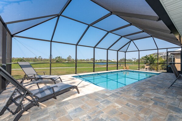 Lay out by the pool and enjoy the nature preserve like view!