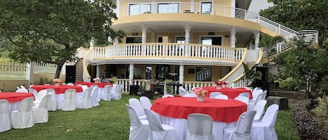 Outdoor banquet area