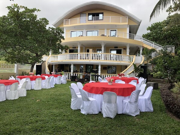 Outdoor banquet area