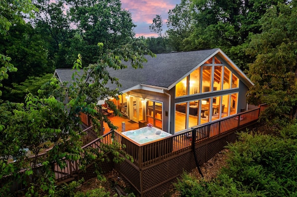 Beautiful wraparound deck for entertaining