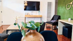 Living room and dining area