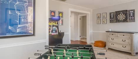 Game room. Located right outside the king bedroom on second floor.